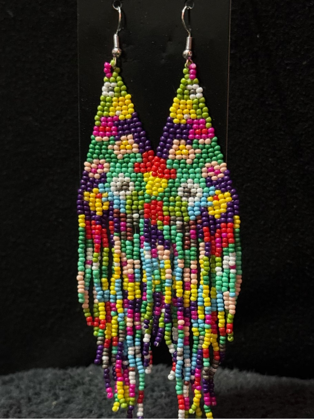 Long Beaded Tassel Earrings - Bohemian Fringe Drop Earrings